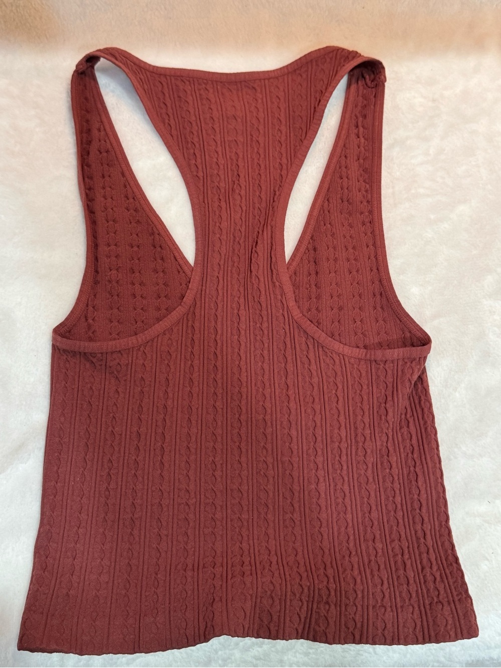 BKE Rust Cable Rib Racerback Tank - Picture 2 of 3